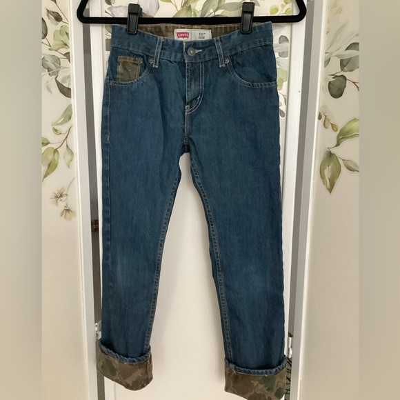Levi's Other - ♦️Boys Levi’s 511 Slim jeans Sz 10 camo trim EUC flap pockets camouflage